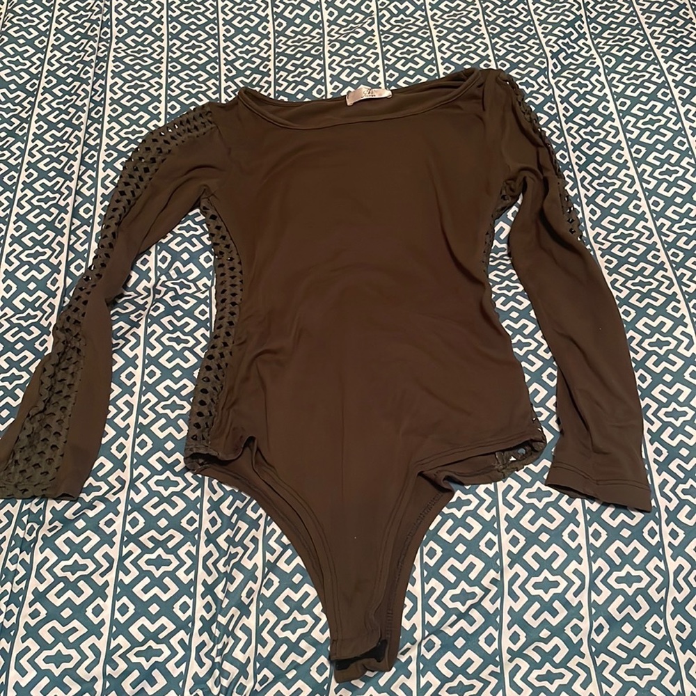 Olive bodysuit and leggings